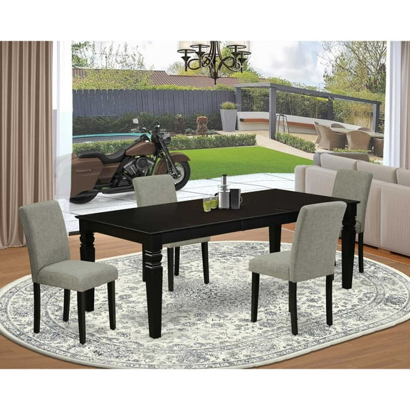East West Furniture Dining Room Set Black, LGAB5-BLK-06