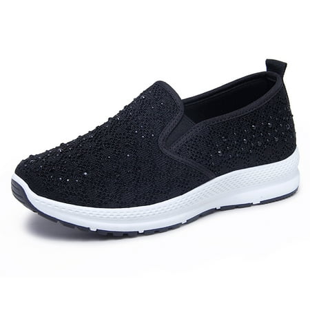 

WANYNG Shoes Flat Women s Crystal Ladies Mesh Sport Breathable Shoes Footwear Women s Casual Shoes