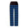 thumbnail image 3 of Jalioing Womens Pajama Pants Plaid Printed Stretch Comfy Lounge Pants Drawstring Sleep Bottoms Straight Pants, 3 of 4