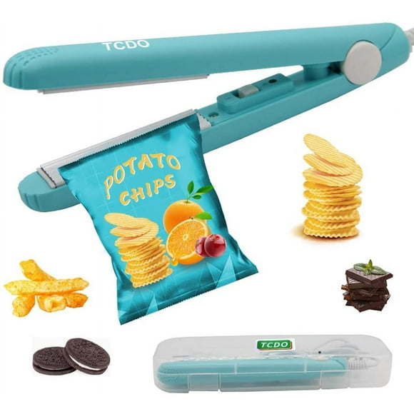 Chip Bag Sealer Handheld Bag Sealer Heat Seal Mini Kitchen Gadgets,Heat Sealer Handheld Food Sealer with 45"Power Cable for Food Saver Bags Vacuum Sealer Bags Mylar Bag Plastic Bag(Blue)