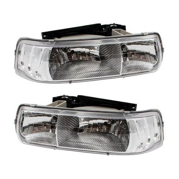 Headlight Assembly Set - Compatible with 2000 - 2006 Chevy Tahoe Sport Utility 4-Door 2001 2002 2003 2004 2005