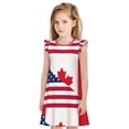 thumbnail image 1 of Fotbe USA Canada Flag Vestido de Dormir para Niñas de 3 a 10 Años, Mangas Cortas, Estilo Princesa, Pijama Camisón con Mangas Voladas-Large, 1 of 6
