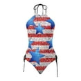 thumbnail image 4 of Linfrsh Bathing Suits Bikini Sets for Women Swimsuits Independence Day 4th of July American Flag Print Bra Bathing Swimwear Bathing Suit Blue,XL, 4 of 4