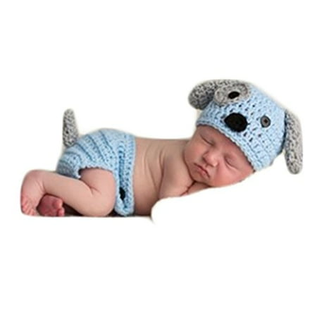 Nouveau Ne Bebe Garcon Photographie Accessoires Photo Tenues Crochet Tricot Mignon Chien Chapeau Pantalon Accessoires De Seance Photo Style Deux Walmart Canada