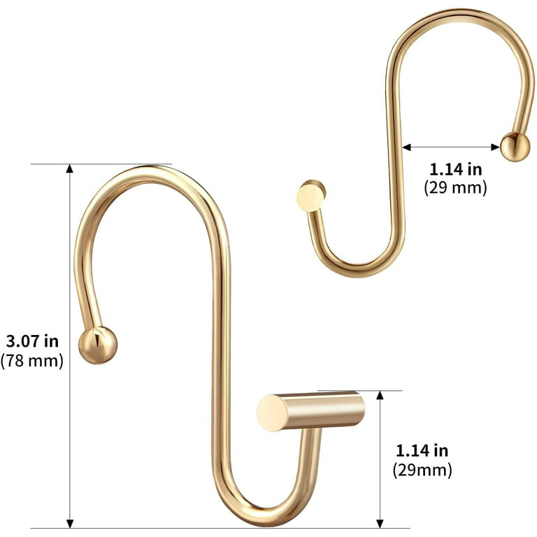 Shower Curtain Rings, Bronze Shower Curtain Hooks for Curtain Rust Proof  Metal S