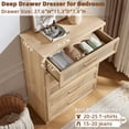 thumbnail image 6 of 2 Pcs Joaxswe Rattan Dresser for Bedroom with 5 Drawers 45" Tall Wood Closet Organizer with Metal Handle Furniture for Living Room, Hallway, Natural, 6 of 13