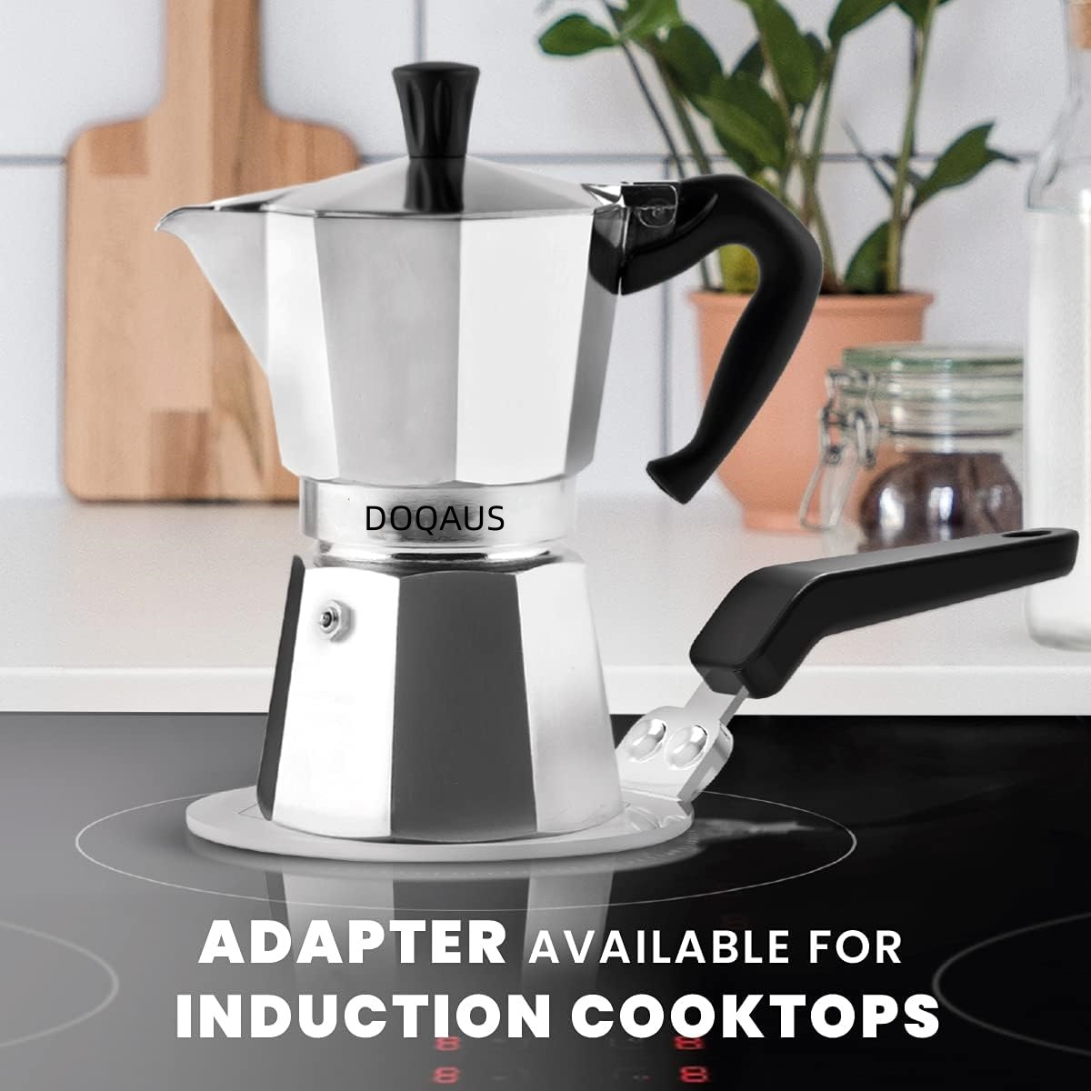 Iconic Stovetop Espresso and Coffee Maker that makes Real Italian Coffee, Moka Pot 3 Cups (4.3 Oz - 130 Ml), Aluminium