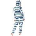 thumbnail image 2 of Munki Munki Ladies' Plush One Piece Pajama, Blue/Pink XL - NEW, 2 of 3