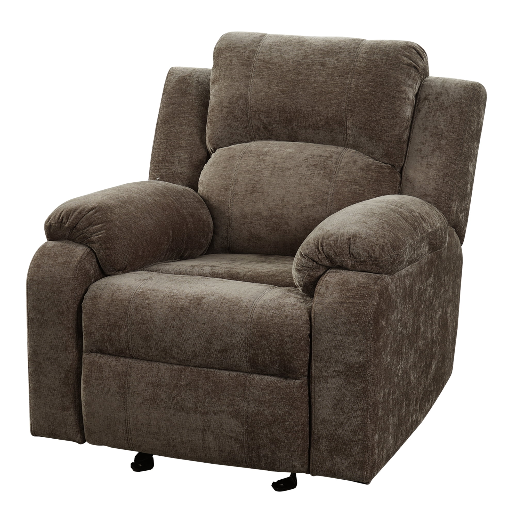 TiramisuBest Manual Recliner Chair,Chenille Upholstered Adjustable Lounge Armchair for Living Room,Brown