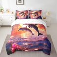 thumbnail image 2 of YST Kawaii Dolphin 7-Piece Comforter Set, Ocean Sunset, Queen, 2 of 4