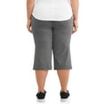thumbnail image 3 of Athletic Works Women's Plus Size Dri More Piped Bermuda Pants, 3 of 4
