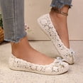 thumbnail image 4 of Ballet Flats for Women Lace Cutout Bow Slip-On Shoes Closed Toe Causal Breathable Flat Shoes, 41, 4 of 8