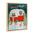 thumbnail image 3 of Stupell Industries Merry & Bright Camper Gold Framed Floater Canvas Wall Art design by Jilly Jack Designs, 21 x 17, 3 of 9