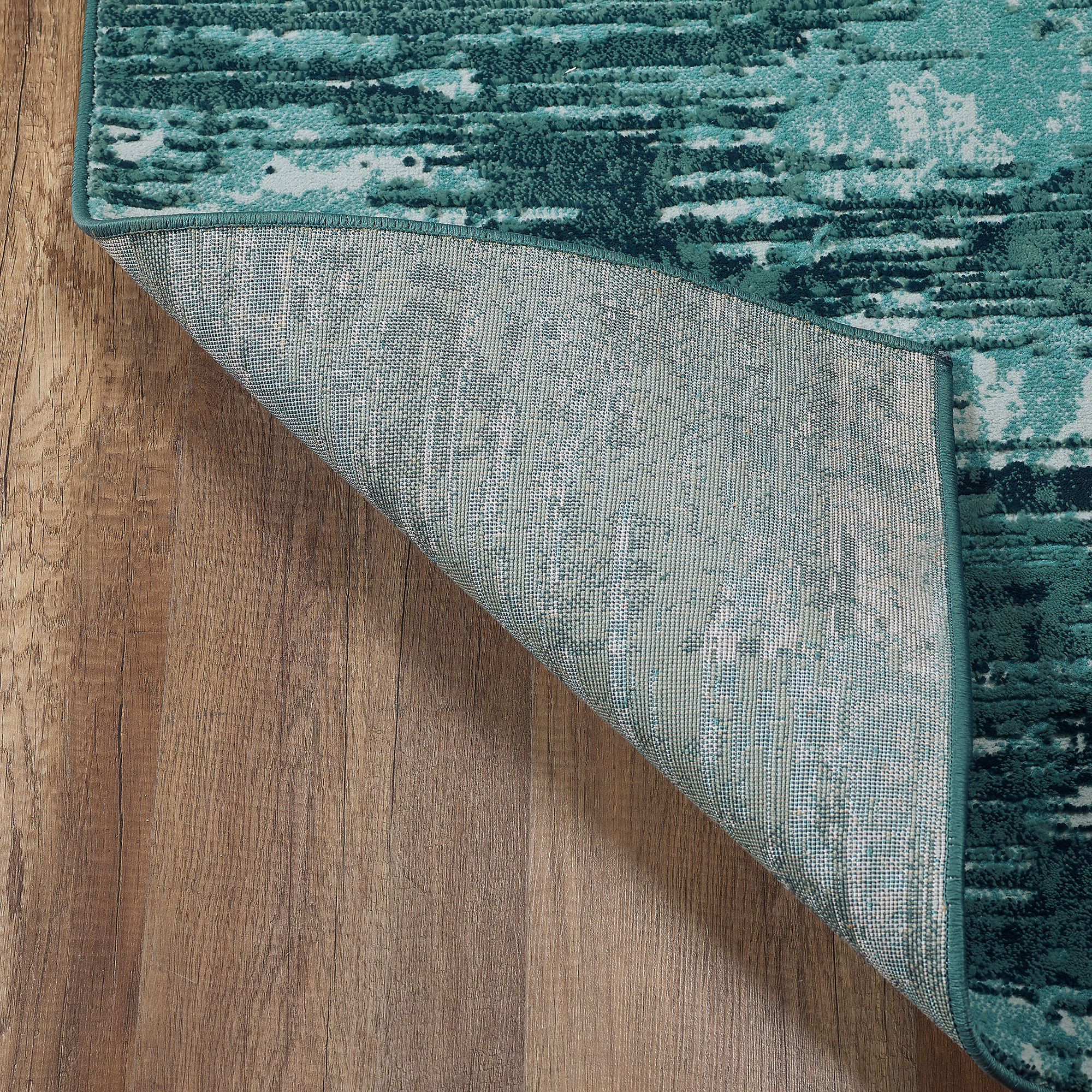 Better Homes & Gardens High Low Abstract Indoor Living Room Area Rug, 8' x 10', Teal