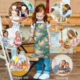thumbnail image 6 of Teal Gold Marble Pattern Kids Aprons for Girls and Boys,Adjustable Neck Strap Toddler Aprons for Kids Cooking Baking, 6 of 6