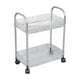 thumbnail image 2 of Estantería de plástico de dos niveles | Estantería móvil gris transparente con ruedas | Organizador transparente multicapa para cocina, baño y sala de estar | Carrito de almacenamiento compacto, 2 of 6