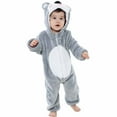 thumbnail image 1 of Pijamas Para Niños Pequeños Otoño Invierno Bebé Infantil Unisex Niño Pijama De Felpa Onesie Traje De Animal Perezoso De Una Pieza Gris Odeerbi  LM103-2958, 1 of 7