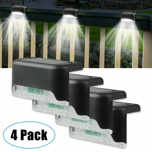 4 Solar LED Bright Deck Lights Outdoor Garden Patio Railing Decks Path
