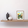 thumbnail image 2 of Botanical Garden Greenhouse Domes at Sunrise Modern Watercolour Painting Artwork Framed Wall Art Print 9X7 Inch, 2 of 5