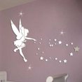 thumbnail image 3 of Etiqueta engomada del espejo de la estrella que sopla de hadas 3D DIY estrellas superficie de espejo acrílico calcomanías de pared papel tapiz reflectante para habitación Methold JJ11059-02, 3 of 3