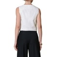thumbnail image 3 of CHALCO CHIC Chaleco de Lino para Mujeres Sin Mangas con Cierre de Botones y Escote en V XL Blanco, 3 of 5