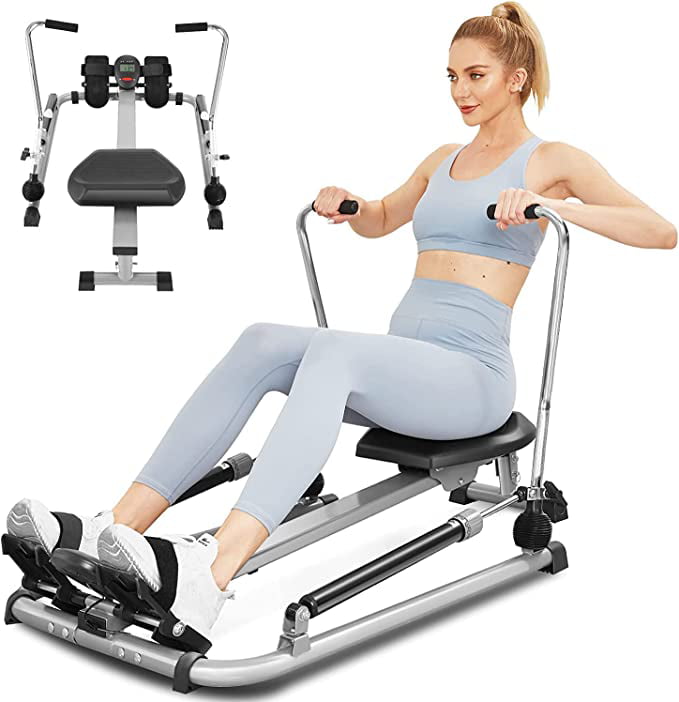 VILOBOS Rowing Machine 12 Resistance Levels Home Gym Cardio Exercise Workout LCD 