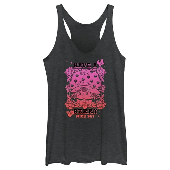 Women's Strawberry Shortcake Berry Neon Day Racerback Tank Top