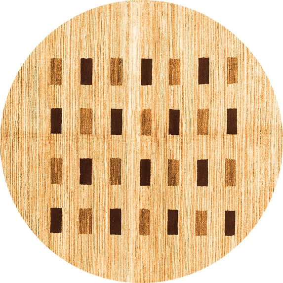 Ahgly Company Indoor Round Solid Orange Modern Area Rugs, 5' Round