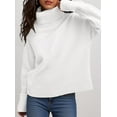 thumbnail image 4 of PRETTYGARDEN Womens Turtleneck Long Sleeve Sweater Fall Trendy Loose Fit Casual Tops Chunky Knit Pullover Sweaters, 4 of 9