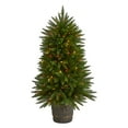 thumbnail image 2 of Nearly Natural 5' Fir Artificial Christmas Tree with 200 Multicolored Lights in Decorative Container, 2 of 7