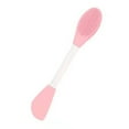 thumbnail image 4 of Cepillo de silicona de doble punta para mascarilla facial, suave y masajeador, con forma de cuchillo, color rosa claro, 4 of 12
