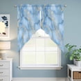 thumbnail image 6 of Light Blue Marble Kitchen Window Curtains, Swag Curtains Valance for Bedroom Living Room Bathroom, Ink Painting Art Luxury Modern Rod Pocket Window Treatment Curtain Block Drapes 2 Panels 36"x36", 6 of 9