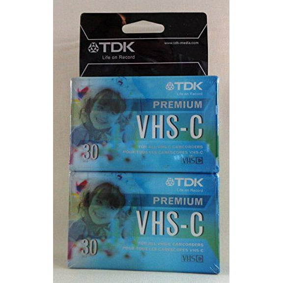 tdk - vhs-c high grade hg ultimate camcorder blank media video cassette tape x2