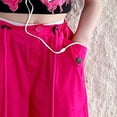 thumbnail image 7 of Splozh Toddler Cargo Pants Girls Fashion Wide Leg Cargo Pants Baggy Cargo Trousers Hiking Pants Hot Pink,15-16 Years, 7 of 7