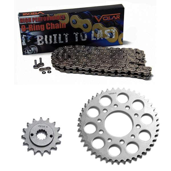O-Ring Chain and Sprocket Kit Nickel 1993-2007 Honda Shadow VLX 600 CD Deluxe 