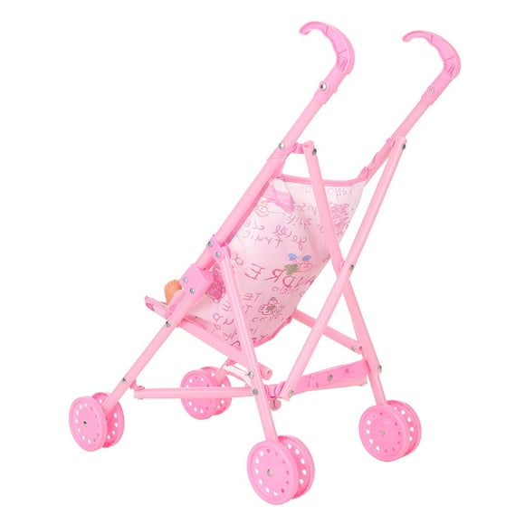 Baby Infant Doll Stroller Carriage Foldable with Doll for 12inch Doll Mini Stroller Toys Gift Pink