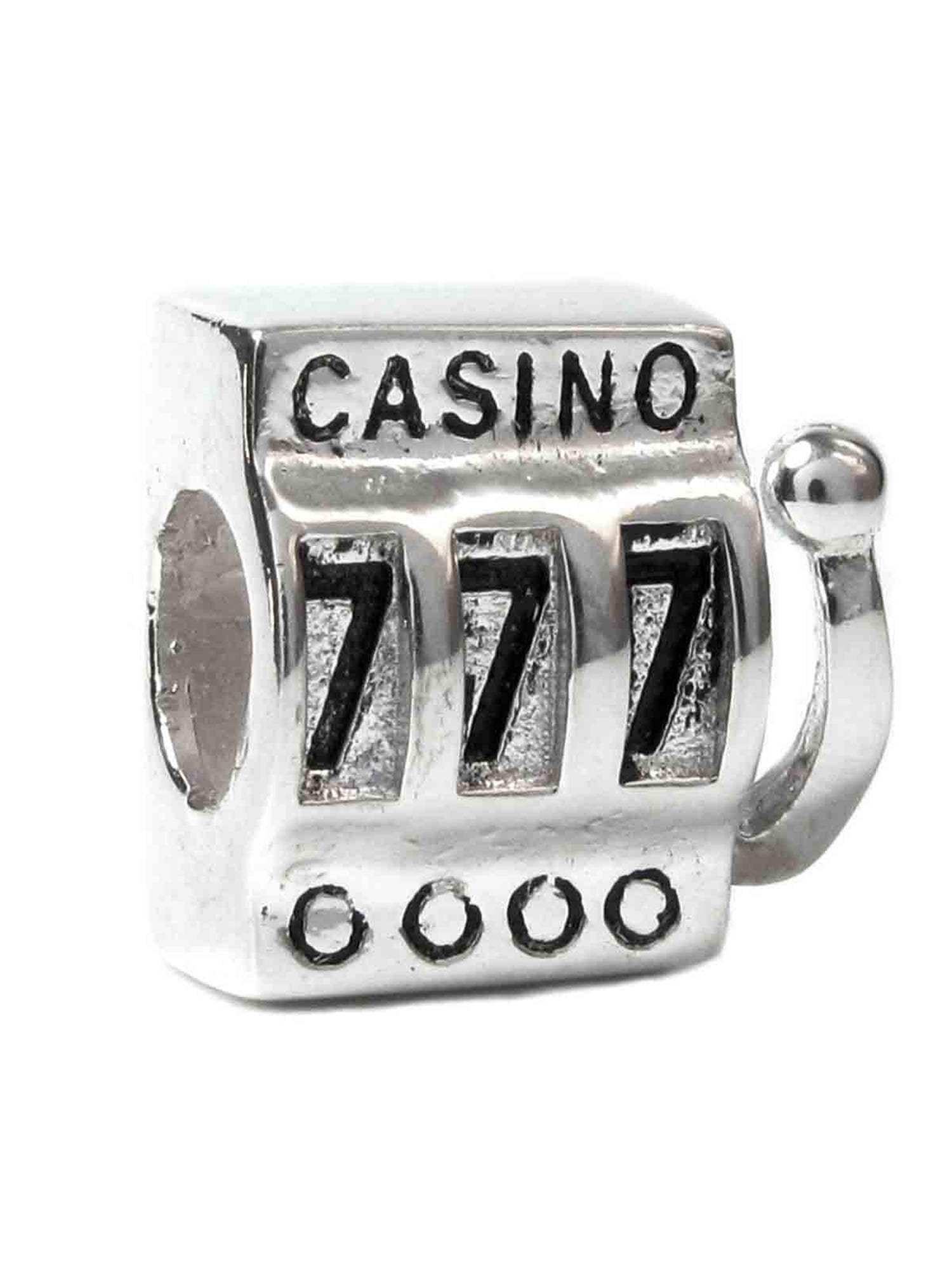 Queenberry Sterling Silver Slot Machine 777 European Bead Charm Fits Pandora