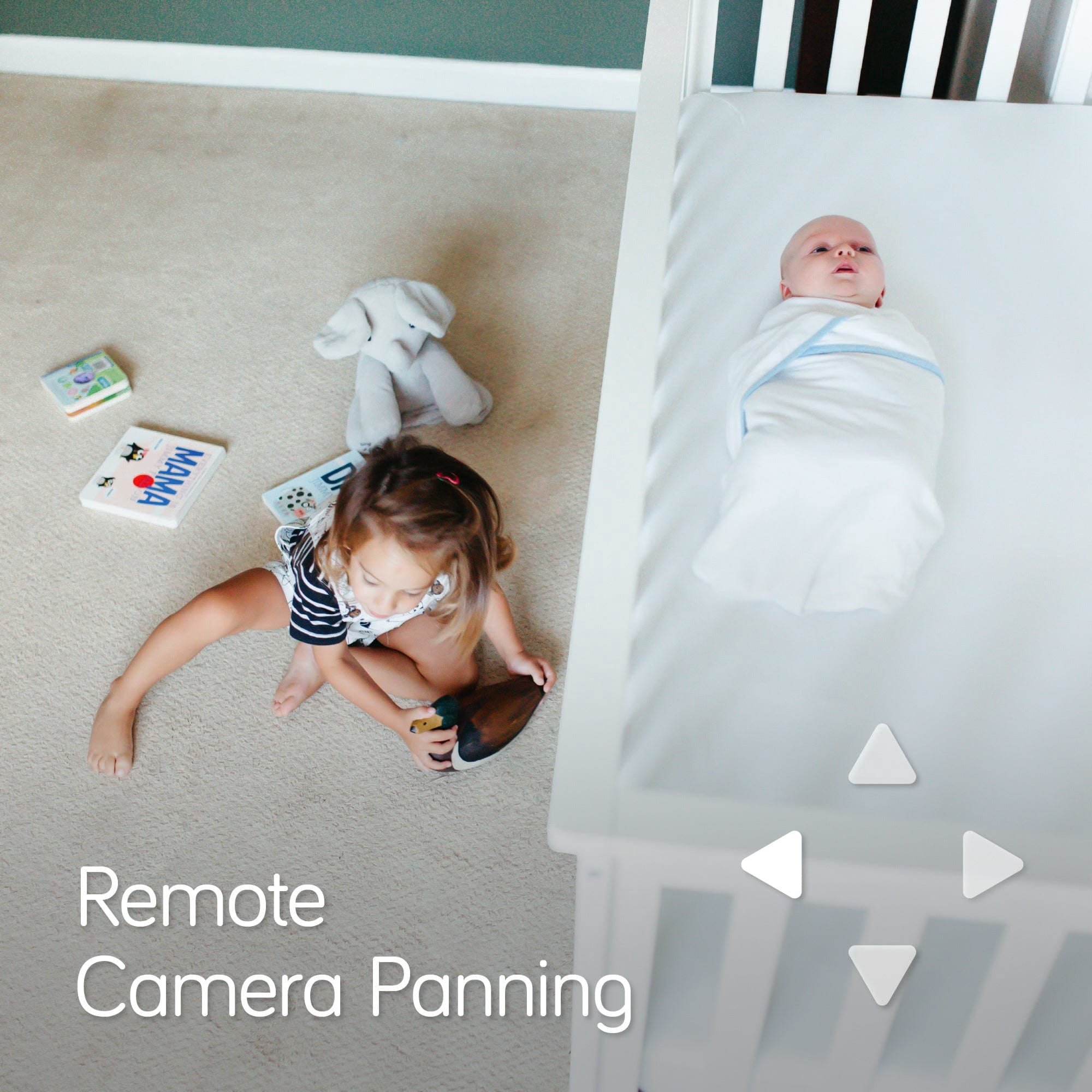 Nanobebe Smart Baby Monitor with Sensor-Free Breathing Motion Detection, HD Night Vision, Two-Way Talk, Sound Machine