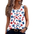 thumbnail image 3 of 250th Anniversary Tank Tops for Women 2026 - Patriotic Distressed USA Flag Button Neck Sleeveless Tees - 1776-2026 Star Spangled Graphic Tops Watermelon Red XL, 3 of 6
