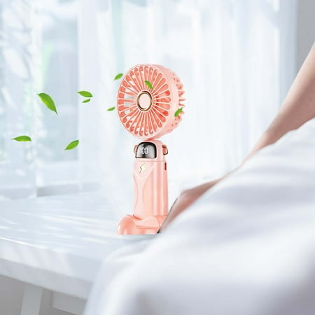 

Kugisaki Clearance Up to 50% off New USB Handheld Fan- Reversible Base- Vertical Blowing- 5 Wind Speeds- Mini Desktop Rechargeable Brushless Folding Easy Storage Small Fan-Digital Display Aroma