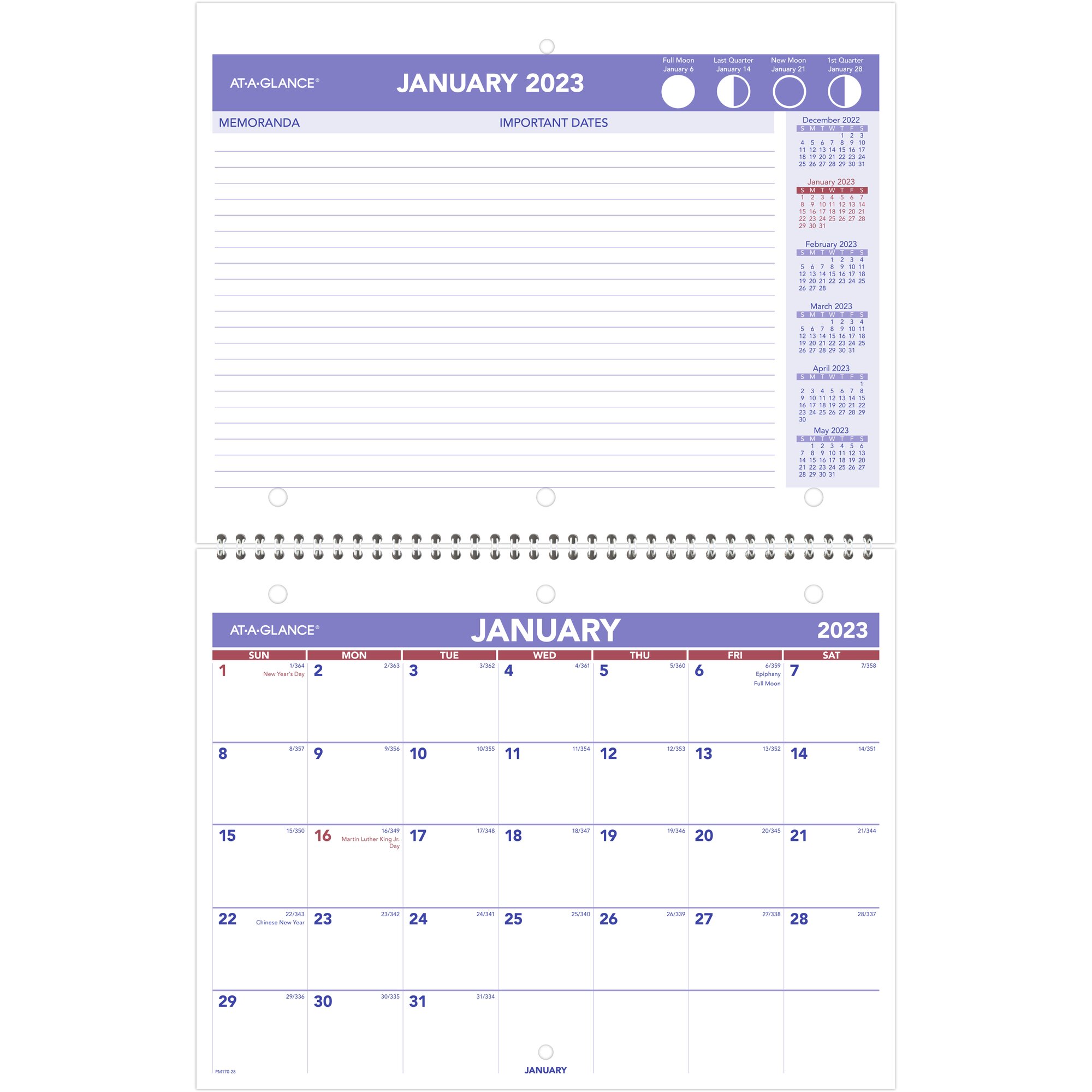 AT-A-GLANCE 2023 Monthly Desk Wall Calendar, Small, 11