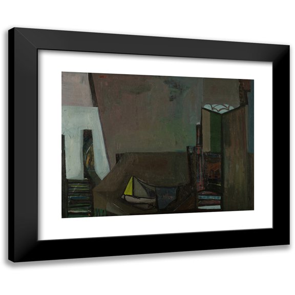 Jakob Weidemann 14x12 Black Modern Framed Museum Art Print Titled - Composition (1945-46)