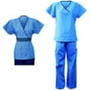Scrub 3-Piece Combo Pack Pebble Garden and Ceil Contrast Set