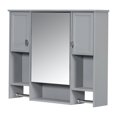 thumbnail image 6 of Tcbosik Wall Mounted Storage Cabinet with Mirror, Modern Medicine Cabinet with Hanging Rods and Doors, Bathroom Cabinet with Adjustable Shelves for Small Space, Grey, 6 of 10
