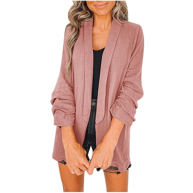 Cardigan pour Femmes Léger Mode Femmes Solide Costume Dames Col Rabattu Cardigan Manteau Décontracté Vêtements de Mode pour Femmes