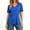 Blue, variant on Women's Solid V-Neck Short Sleeve Basic T-Shirt, Summer Basic Everyday Tee for Women, Women's Green,Size S-2XL
