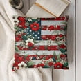 thumbnail image 3 of Patriotic 4th of July Flower Stripes Throw Pillow Cover, Patriotic Pillows Independence Memorial Day Cushion Case for Sofa Couch, 3 of 5