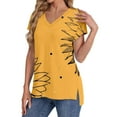thumbnail image 2 of T Shirts For Women Womens Tops Summer Daily Casual V Neck Shirts Short Sleeve Tops Blouses Loose Fit Shirt, 2 of 4