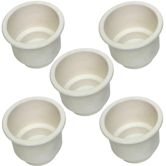 RAParts 5 Pack White Plastic Cup Drink Can Holder for Boat Car Yacht Rv