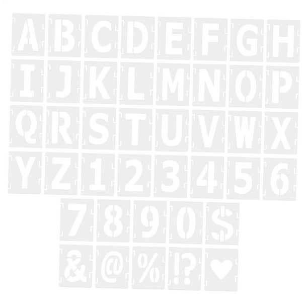 Plantillas de dibujo de letras, 42 Uds., plantillas reutilizables de símbolos y números, plantillas artesanales para paredes artísticas DIY, carteles 5 pulgadas